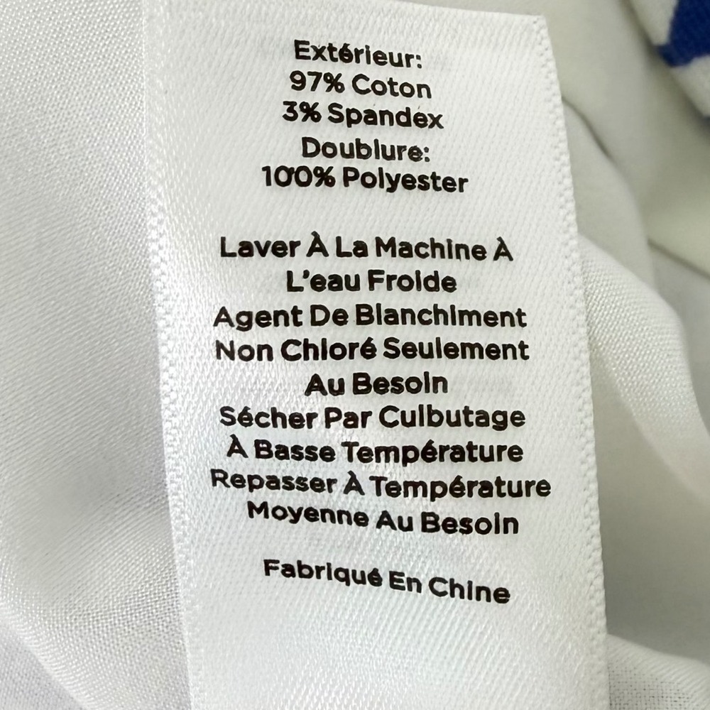 Talbots Short Skirt Womens Blue White Geometric Floral Cotton Stretch Lined 12 - Picture 6 of 9